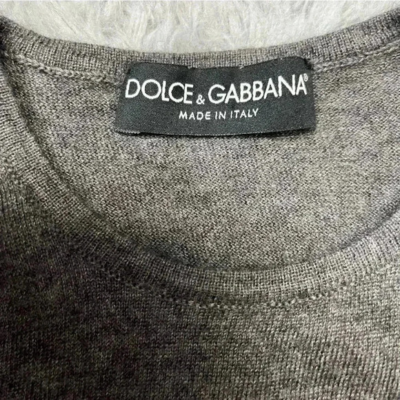 Dolce & Gabbana Alpaca Blend Knit Sweater Top Size 42 Gray Quiet Luxury Top - Picture 5 of 16